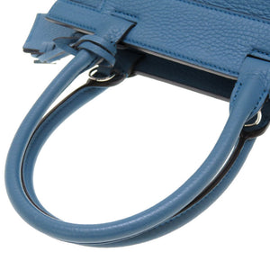 モワナ ポリーヌ ポーリーヌ レザー ブルー 2WAYハンドバッグ バッグ 青 0107 【中古】 MOYNAT