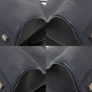 美品 ザ ロウ マルゴー15 レザー ネイビー MARGAUX ハンドバッグ バッグ 紺 0108 【中古】 THE ROW