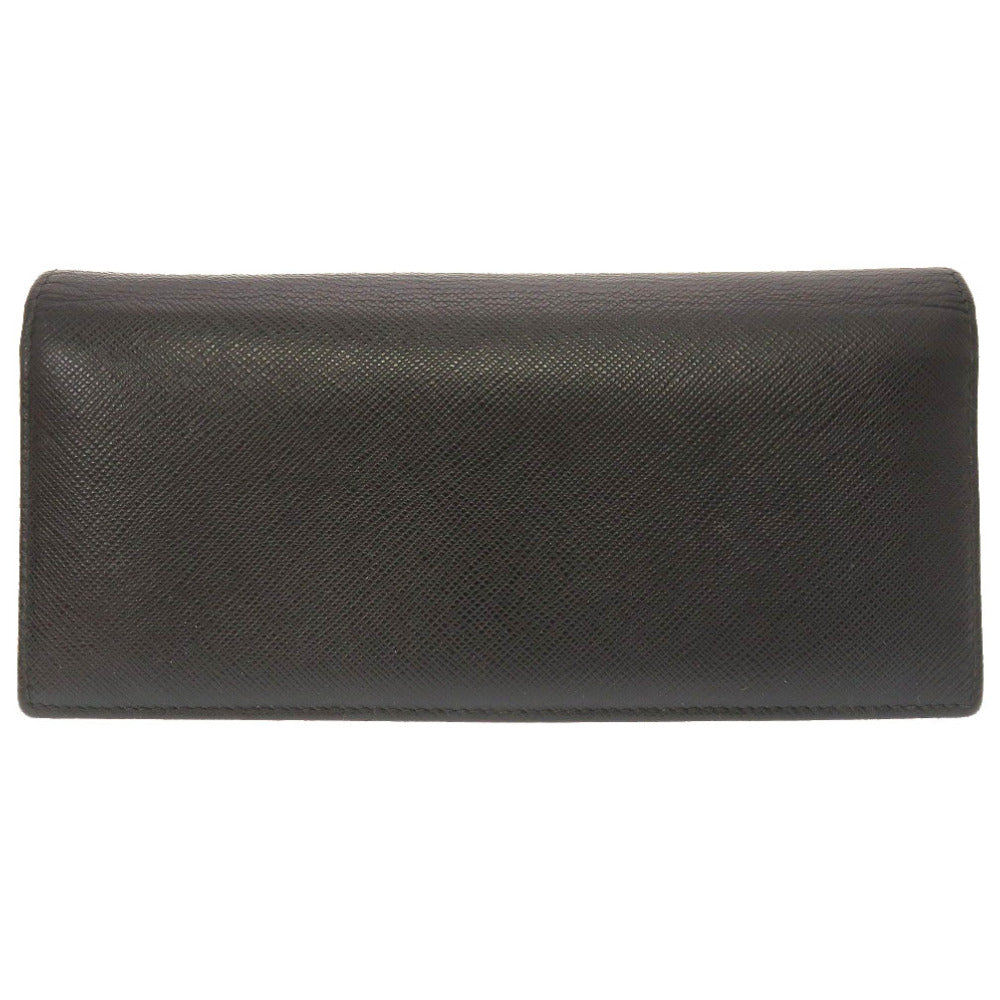 プラダ サフィアーノレザー ブラック 三角プレート 2MV836 長財布 財布 黒 0127 【中古】 PRADA メンズ