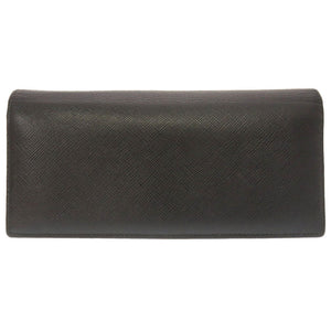 プラダ サフィアーノレザー ブラック 三角プレート 2MV836 長財布 財布 黒 0127 【中古】 PRADA メンズ