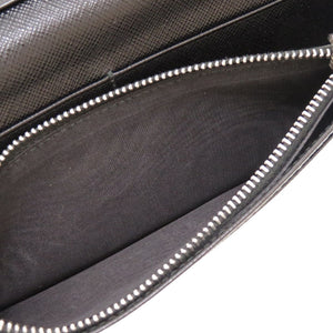 プラダ サフィアーノレザー ブラック 三角プレート 2MV836 長財布 財布 黒 0127 【中古】 PRADA メンズ