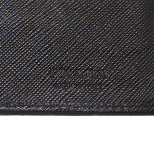 プラダ サフィアーノレザー ブラック 三角プレート 2MV836 長財布 財布 黒 0127 【中古】 PRADA メンズ