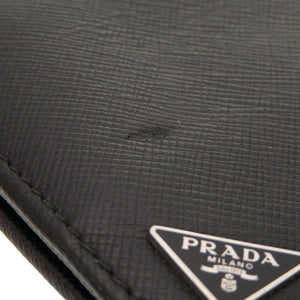 プラダ サフィアーノレザー ブラック 三角プレート 2MV836 長財布 財布 黒 0127 【中古】 PRADA メンズ