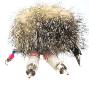 未使用 プラダ トリック ロボット 1TR038 モヘア シルバー金具 ベージュ キーホルダー バッグチャーム 0128【中古】PRADA