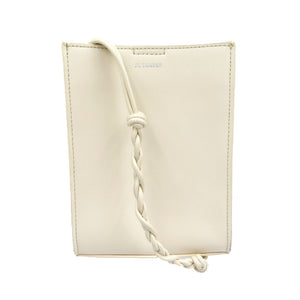 未使用 ジルサンダー タングル レザー シルバー金具 クリーム ショルダバッグ 0133【中古】JIL SANDER