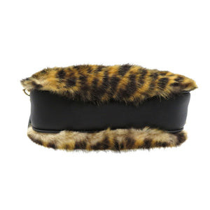 未使用 メゾンマルジェラ グラムスラム チェーンショルダーフェイクファー レザー ゴールド金具 レオパード ブラウン ショルダーバッグ 0134【中古】Maison Margiela