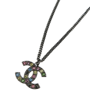 新品同様 シャネル ココマーク 05A 2005年 メタル ラインストーン マルチカラー ネックレス 0135【中古】CHANEL
