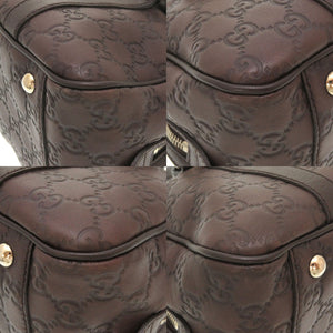 グッチ グッチシマ レザー ブラウン GG 232958 ミニボストンバッグ バッグ 茶 0141 【中古】 GUCCI