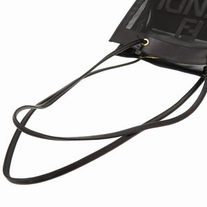 美品 フェンディ メッシュ ロゴ レザー ブラック トートバッグ バッグ 黒 0142 【中古】 FENDI