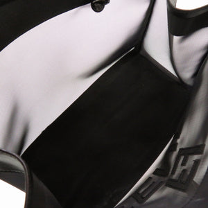 美品 フェンディ メッシュ ロゴ レザー ブラック トートバッグ バッグ 黒 0142 【中古】 FENDI