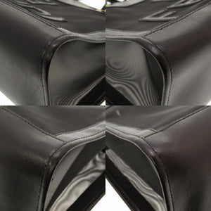 美品 フェンディ メッシュ ロゴ レザー ブラック トートバッグ バッグ 黒 0142 【中古】 FENDI