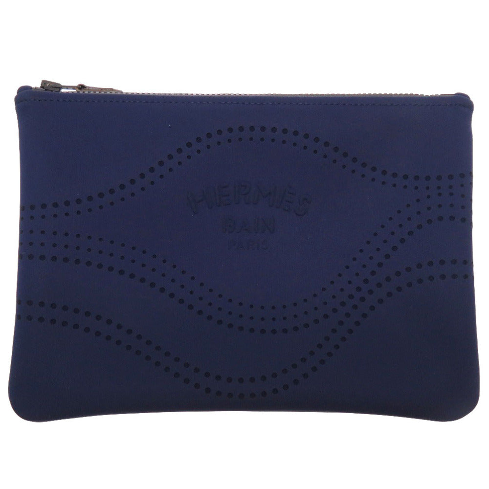 未使用 エルメス ネオバン MM ネイビー ポリエステル ポリウレタン ポリアミド クラッチバッグ バッグ 紺 0144 【中古】 HERMES