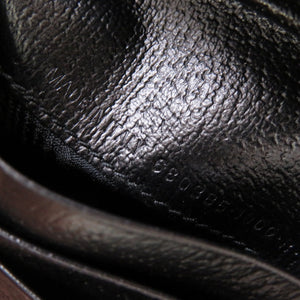 新品同様 グッチ × バレンシアガ ザ ハッカー キャンバス レザー グレー 680385 二つ折り財布 財布 黒 0146 【中古】 GUCCI