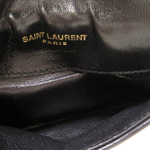 美品 サンローラン パリ レザー ブラック ゴールド金具 612 808 コインケース カードケース 黒 0147 【中古】 SAINT LAURENT PARIS