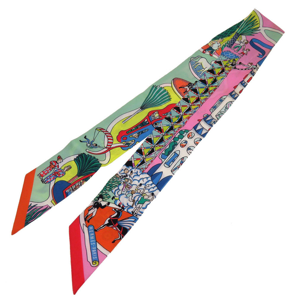 美品 エルメス ツイリー 万博博覧会 Exposition Universelle シルク ローズ スカーフ 0153 【中古】 HERMES