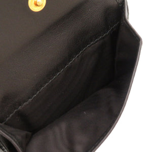 新品同様 プラダ サフィアーノ レザー ブラック ロゴ 1MV204 二つ折り財布 財布 黒 0155 【中古】 PRADA メンズ