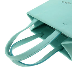美品 ティファニー ミニ ショッピングトート ティファニーブルー レザー 2WAY ハンドバッグ バッグ 0160 【中古】 TIFFANY&Co.