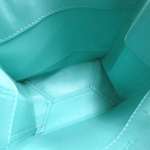 美品 ティファニー ミニ ショッピングトート ティファニーブルー レザー 2WAY ハンドバッグ バッグ 0160 【中古】 TIFFANY&Co.