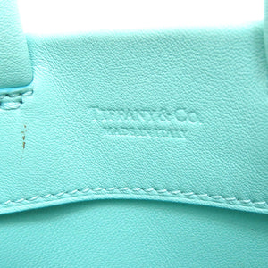美品 ティファニー ミニ ショッピングトート ティファニーブルー レザー 2WAY ハンドバッグ バッグ 0160 【中古】 TIFFANY&Co.