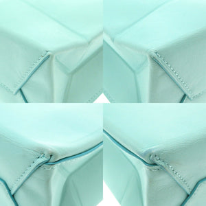 美品 ティファニー ミニ ショッピングトート ティファニーブルー レザー 2WAY ハンドバッグ バッグ 0160 【中古】 TIFFANY&Co.