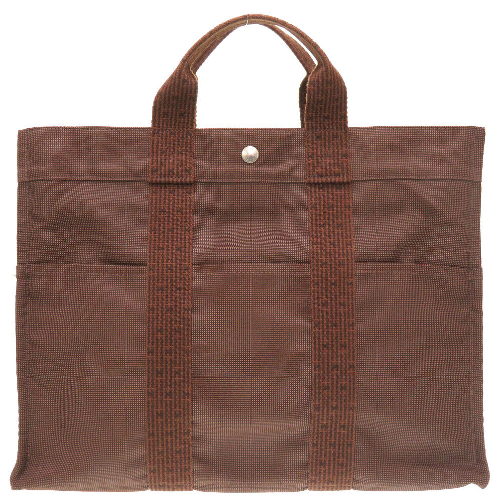 美品 エルメス エールライン トート MM キャンバス ブラウン トートバッグ バッグ 茶 0167 【中古】 HERMES メンズ