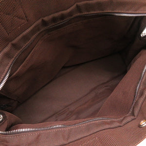 美品 エルメス エールライン トート MM キャンバス ブラウン トートバッグ バッグ 茶 0167 【中古】 HERMES メンズ