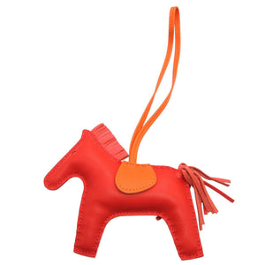 美品 エルメス ロデオチャームMM アニューミロ ルージュインディアン ローズジャイプール オレンジ バッグチャーム キーホルダー 0177【中古】HERMES