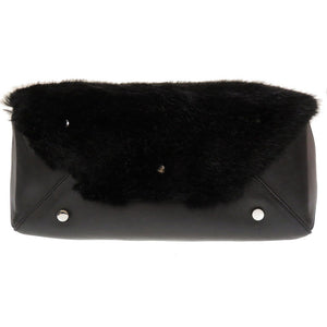 美品 ヌメロ ヴェントゥーノ N°21 レザー ファー ブラック ハンドバッグ バッグ 黒 0178 【中古】NUMERO VENTUNO