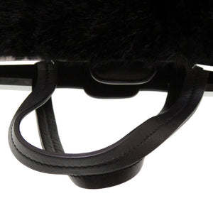 美品 ヌメロ ヴェントゥーノ N°21 レザー ファー ブラック ハンドバッグ バッグ 黒 0178 【中古】NUMERO VENTUNO