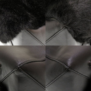 美品 ヌメロ ヴェントゥーノ N°21 レザー ファー ブラック ハンドバッグ バッグ 黒 0178 【中古】NUMERO VENTUNO