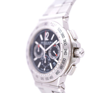 美品 ブルガリ ディアゴノ プロフェッショナルクロノ DP42SCH 自動巻き 腕時計 SS ブラック 黒文字盤 0003【中古】BVLGARI メンズ