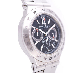 美品 ブルガリ ディアゴノ プロフェッショナルクロノ DP42SCH 自動巻き 腕時計 SS ブラック 黒文字盤 0003【中古】BVLGARI メンズ