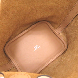 未使用 エルメス ピコタンロック マイクロ ラッキーデイジー ヴォースイフト チャイ ローズ ブラン シルバー金具 U刻印(2022年製) ハンドバッグ バッグ 茶 0007 【中古】 HERMES