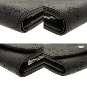 新品同様 ルイ ヴィトン モノグラム マヒナ ポルトフォイユ イリス コンパクト ノワール M62540 ICタグ 三つ折り財布 財布 ブラック 黒 LV 0009 【中古】 LOUIS VUITTON