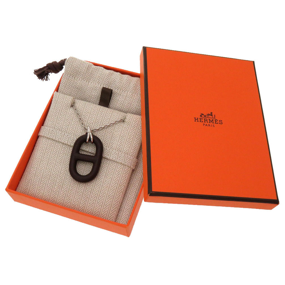 未使用 エルメス シェーヌダンクル ヴュルカニウム ブラウン ネックレス アクセサリー 0010 【中古】 HERMES