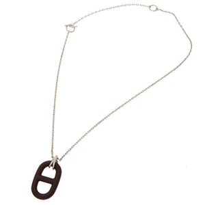未使用 エルメス シェーヌダンクル ヴュルカニウム ブラウン ネックレス アクセサリー 0010 【中古】 HERMES
