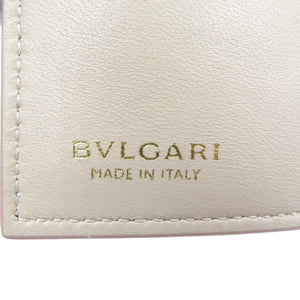 未使用 ブルガリ メタリック カルング ミルキーオパール ブルガリブルガリ 289351 レザー ゴールド金具 三つ折り財布 0011【中古】BVLGARI