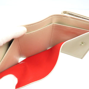 未使用 ブルガリ メタリック カルング ミルキーオパール ブルガリブルガリ 289351 レザー ゴールド金具 三つ折り財布 0011【中古】BVLGARI