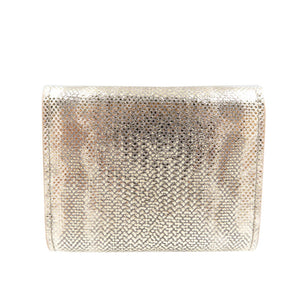 未使用 ブルガリ メタリック カルング ミルキーオパール ブルガリブルガリ 289351 レザー ゴールド金具 三つ折り財布 0011【中古】BVLGARI