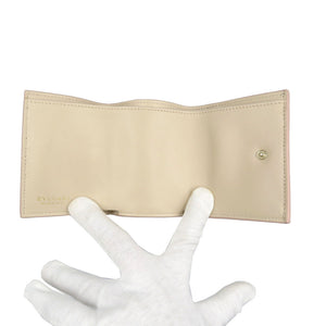 未使用 ブルガリ メタリック カルング ミルキーオパール ブルガリブルガリ 289351 レザー ゴールド金具 三つ折り財布 0011【中古】BVLGARI