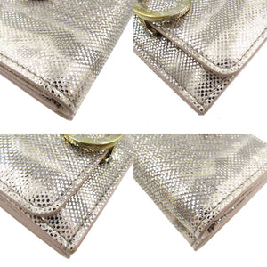 未使用 ブルガリ メタリック カルング ミルキーオパール ブルガリブルガリ 289351 レザー ゴールド金具 三つ折り財布 0011【中古】BVLGARI