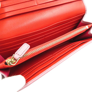 未使用 ブルガリ ロゴクリップ 282870 レザー ゴールド金具 ピンク 長財布 0012【中古】BVLGARI