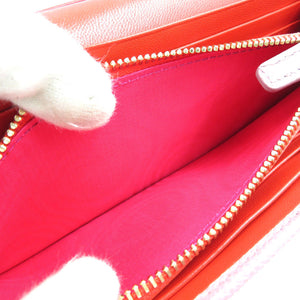 未使用 ブルガリ ロゴクリップ 282870 レザー ゴールド金具 ピンク 長財布 0012【中古】BVLGARI