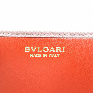 未使用 ブルガリ ロゴクリップ 282870 レザー ゴールド金具 ピンク 長財布 0012【中古】BVLGARI