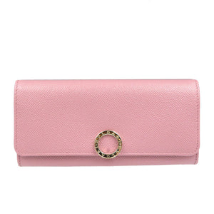 未使用 ブルガリ ロゴクリップ 282870 レザー ゴールド金具 ピンク 長財布 0012【中古】BVLGARI
