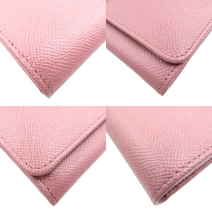 未使用 ブルガリ ロゴクリップ 282870 レザー ゴールド金具 ピンク 長財布 0012【中古】BVLGARI