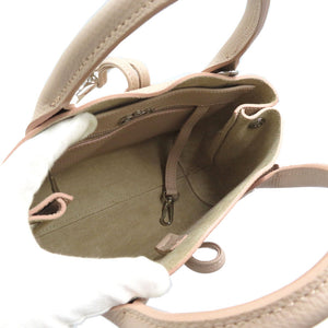 新品同様 ロンシャン ロゾ トップハンドル S 2WAY カーフ シルバー金具 ピンク ハンドバッグ ショルダーバッグ 0014【中古】LONGCHAMP