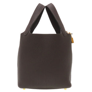 未使用 エルメス ピコタンロックPM トリヨンクレマンス マカサ― ゴールド金具 U刻印(2022年製) ハンドバッグ バッグ 茶 0016 【中古】 HERMES