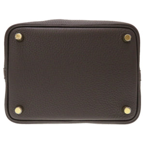 未使用 エルメス ピコタンロックPM トリヨンクレマンス マカサ― ゴールド金具 U刻印(2022年製) ハンドバッグ バッグ 茶 0016 【中古】 HERMES