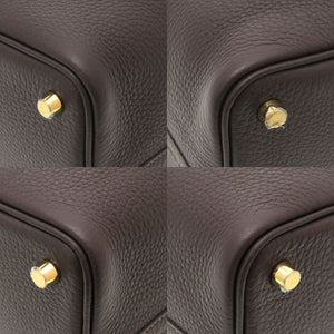 未使用 エルメス ピコタンロックPM トリヨンクレマンス マカサ― ゴールド金具 U刻印(2022年製) ハンドバッグ バッグ 茶 0016 【中古】 HERMES